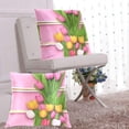 thumbnail image 6 of Colorful Tulips Design 20x20in 2-Piece Cotton Fleece Throw Pillow Covers, Shrink Resistant, Hidden Zip, 6 of 6