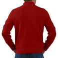 thumbnail image 4 of ASDFVBKG Quarter Zip Collared Sweaters for Men Long Sleeve Collar Lightweight Ribbed Knit Pullover Casual Men Loose Fit Fashion Cozy Fall Winter Solid Tops Red XL, 4 of 4