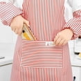 thumbnail image 2 of Waterproof Fabric Striped Anti-Fouling Apron Sleeves Housework Restaurant Home Cleaning Two-Piece Kitchen（Green）, 2 of 6