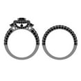 thumbnail image 4 of Dazzlingrock Collection 3.10 Carat (ctw) Black Rhodium Plated Sterling Silver Black Diamond Halo Engagement Ring Set, Size 7.5, 4 of 4