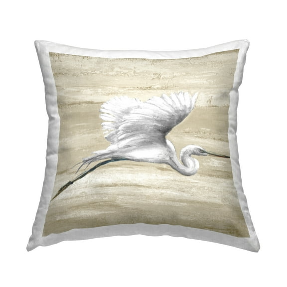 Stupell Industries Flying Heron Soft Sand Pattern Natural Tones Rustic Tan,18 x 7 x 18 Decorative Pillows