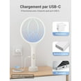 thumbnail image 4 of Raqueta eléctrica para insectos, 4000 V, 1500 mAh, raqueta eléctrica recargable para mosquitos con base estable contra mosquitos, moscas, insectos voladores, color blanco, 4 of 5