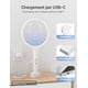 thumbnail image 4 of Raqueta eléctrica para insectos, recargable, 4000 V, 1500 mAh, con base estable, para mosquitos, moscas e insectos voladores, color blanco, 4 of 5