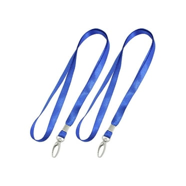 Nylon 16.5"Length Neck Phone ID Cards Holder Strap Lobster Clasp  Lanyard String Blue 2Pcs