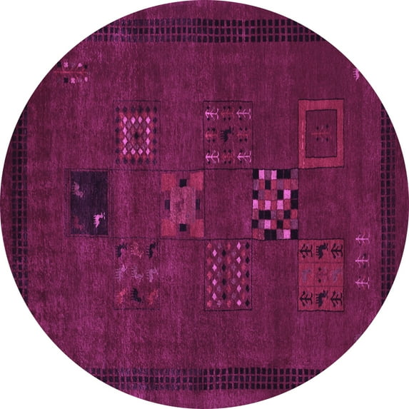 Ahgly Company Indoor Round Persian Purple Traditional Area Rugs, 7' Round