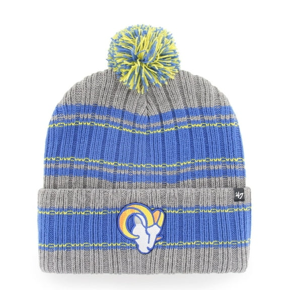 Men's '47 Graphite Los Angeles Rams Rexford Cuffed Knit Hat with Pom