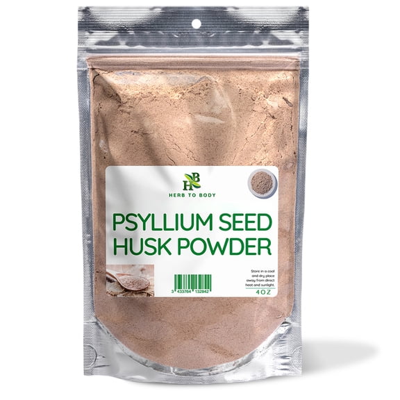 Herb To Body Psyllium Seed Husk Powder | Plantago Ovata | Wildcrafted | 4oz