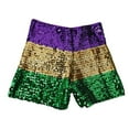 thumbnail image 4 of DHFJKG Womens Glitter Sequin Striped Shorts Fashion High Wasited Sexy Rave Club Booty Shorts Sparkly Hot Pants, 4 of 5