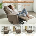 thumbnail image 4 of Chizzysit Swivel Rocker Recliner Chair for Adults, Glider Rocking Chair for Nursery, Small Recliner Chair for Small Spaces, RV, Living Room - Brown, 4 of 8