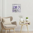 thumbnail image 4 of Farmhouse Purple Floral Wall Art for Living Room, White Daisy Flower and Butterfly on Rustic Wood Framed Canvas Wall Art Paintings for Bathroom Bedroom Decor Ready to Hang,12L X 12W Inches, 4 of 6