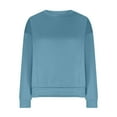 thumbnail image 4 of Tumotour Sweatshirt For Women Long Sleeve Shirts Tunic Tops Solid Color Crewneck Sweatshirts, 4 of 9
