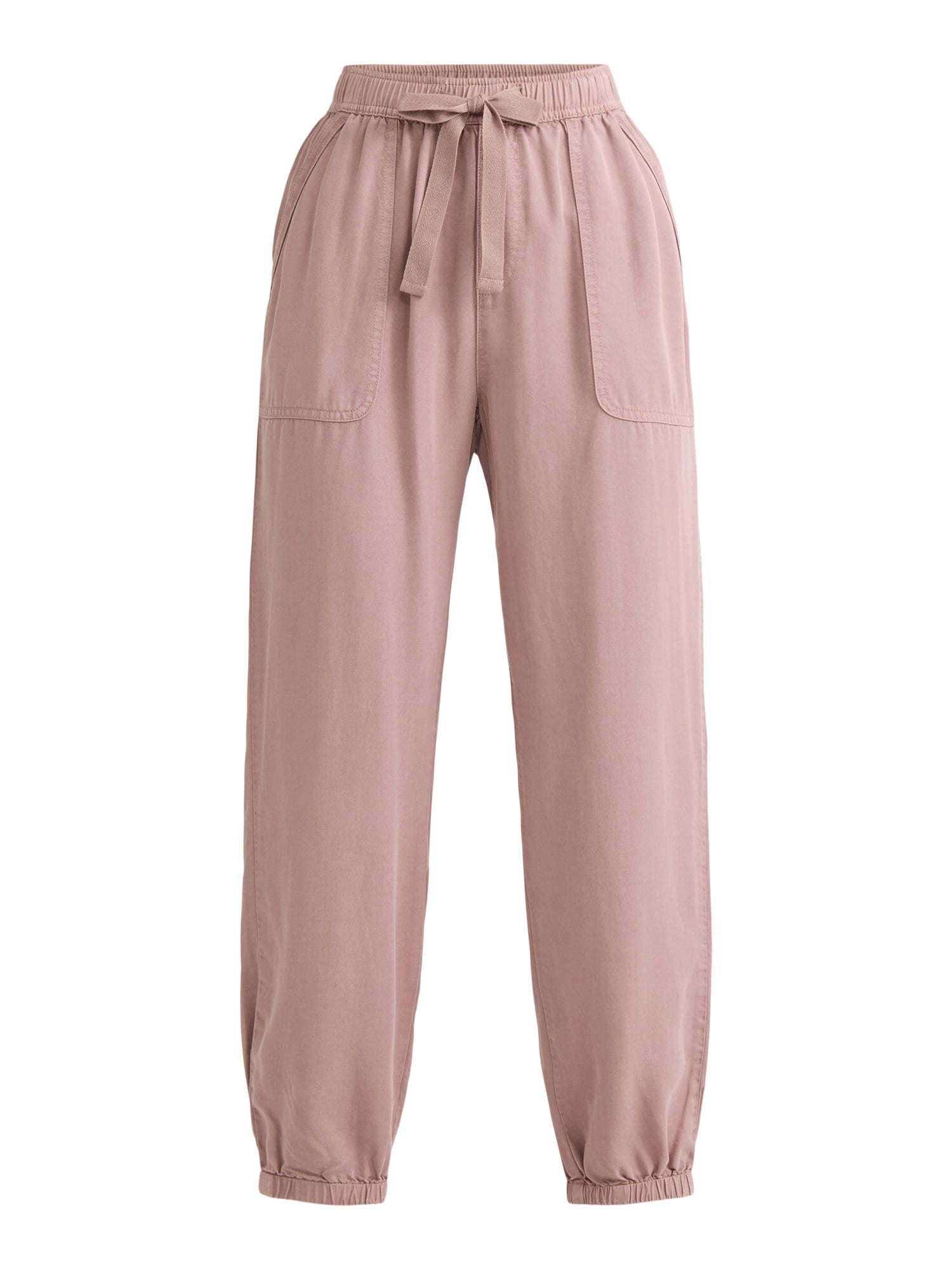 Time and Tru Women's High Rise Parachute Jogger, 28" Inseam, Sizes XS-XXXL