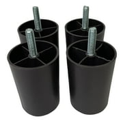 ProFurnitureParts 3" Brown Round HDPE Plastic Sofa Leg W/Bolt Set of 4