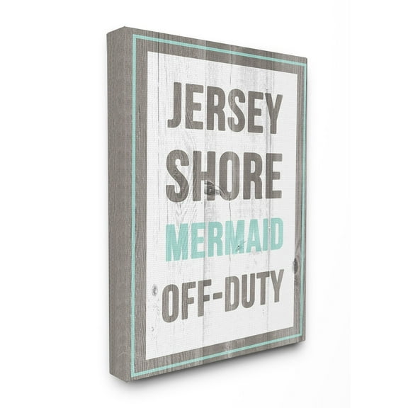 The Stupell Home Decor Collection Jersey Shore Mermaid Off Duty Stretched Canvas Wall Art