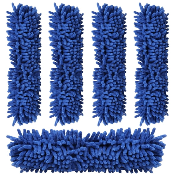 Kleen Handler 12" Chenille Replacement Window Cleaning Sleeves (5 Pack) – Reusable & Washable Squeegee Scrubber Refills for Glass & Window Washer Tools