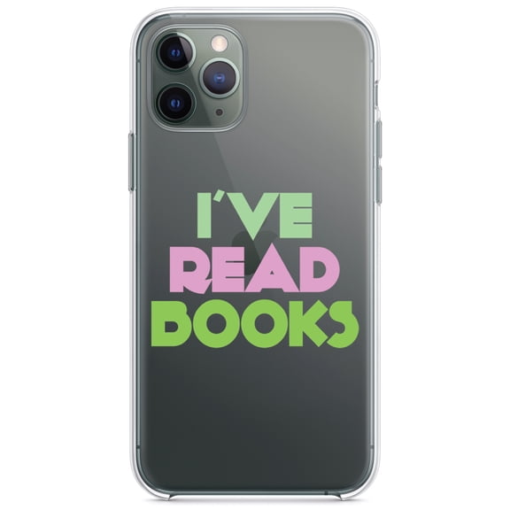 DistinctInk Clear Shockproof Hybrid Case for iPhone 12 Pro MAX (6.7" Screen) - TPU Bumper Acrylic Back Tempered Glass Screen Protector - I've Read Books - Pink Green