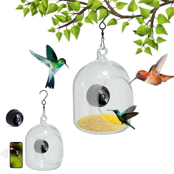 EGNMCR Bird Feeder, Bird Feeder With Camera HD 1080P Night-Version Video Camera WiFi Hotspot Remote Connection With Mobile Phone For Outdoor Bird Watching Capture Photos bird feeder