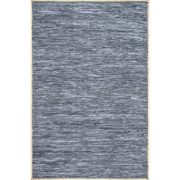 nuLOOM Koda Solid Leather Flatweave Area Rug, 8' 6" x 11' 6", Blue