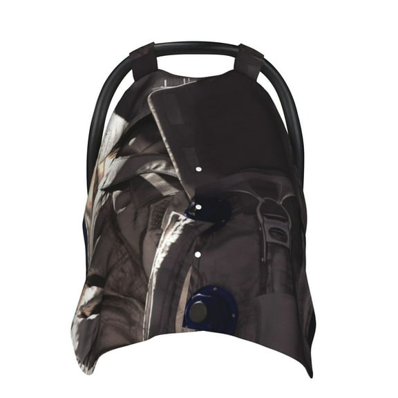 Honeii Astronaut print 2-in-1 baby car seat canopy doubles as a nursing cover, fitting both genders & measuring 39x27.5in