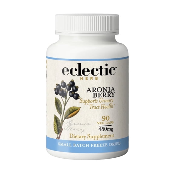 Eclectic Herb - Aronia Berry Capsules | Urinary Tract, Heart Health, Immune Support | Chokeberry Supplement for Urinary Tract Health | Organic, Non-GMO, Vegan (90 CT | 450 mg)