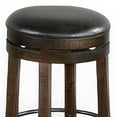 thumbnail image 2 of Flint Swivel Counter Stool Set of 2, Black Faux Leather, Dark Brown, 2 of 6