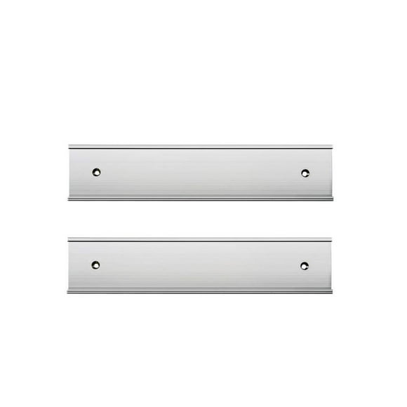 Soporte para placa de identificación, pared o puerta, paquete de 2 (plateado, 2" x 8")