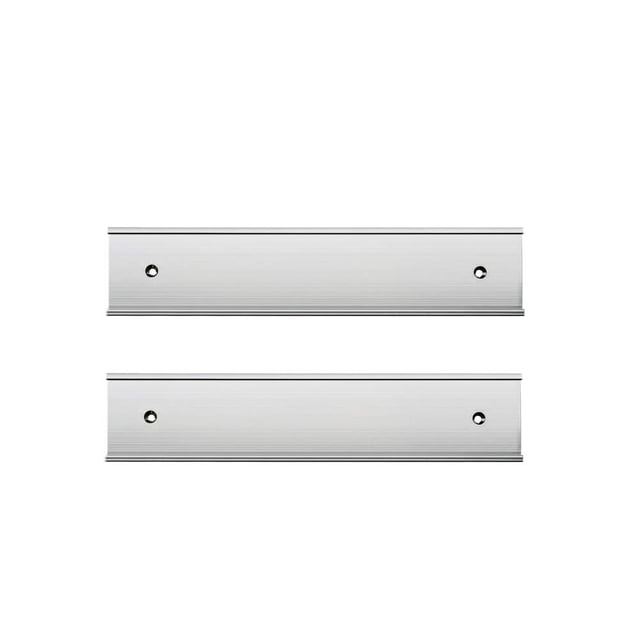 Soporte para placa de identificación, pared o puerta, paquete de 2 (plateado, 2" x 8")