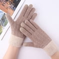 thumbnail image 4 of Audhol Gloves Winter Jacquard Mesh Gloves Women'S Knitted Plus Velvet Thickened Autumn And Winter Warm Pattern Gloves (Adult Gloves) Touchscreen Non-Slip Gloves Khaki One Size, 4 of 4