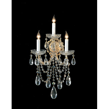 

Crystorama Lighting Group 4423-Cl Maria Theresa 3 Light 11 Wide Wall Sconce - Gold