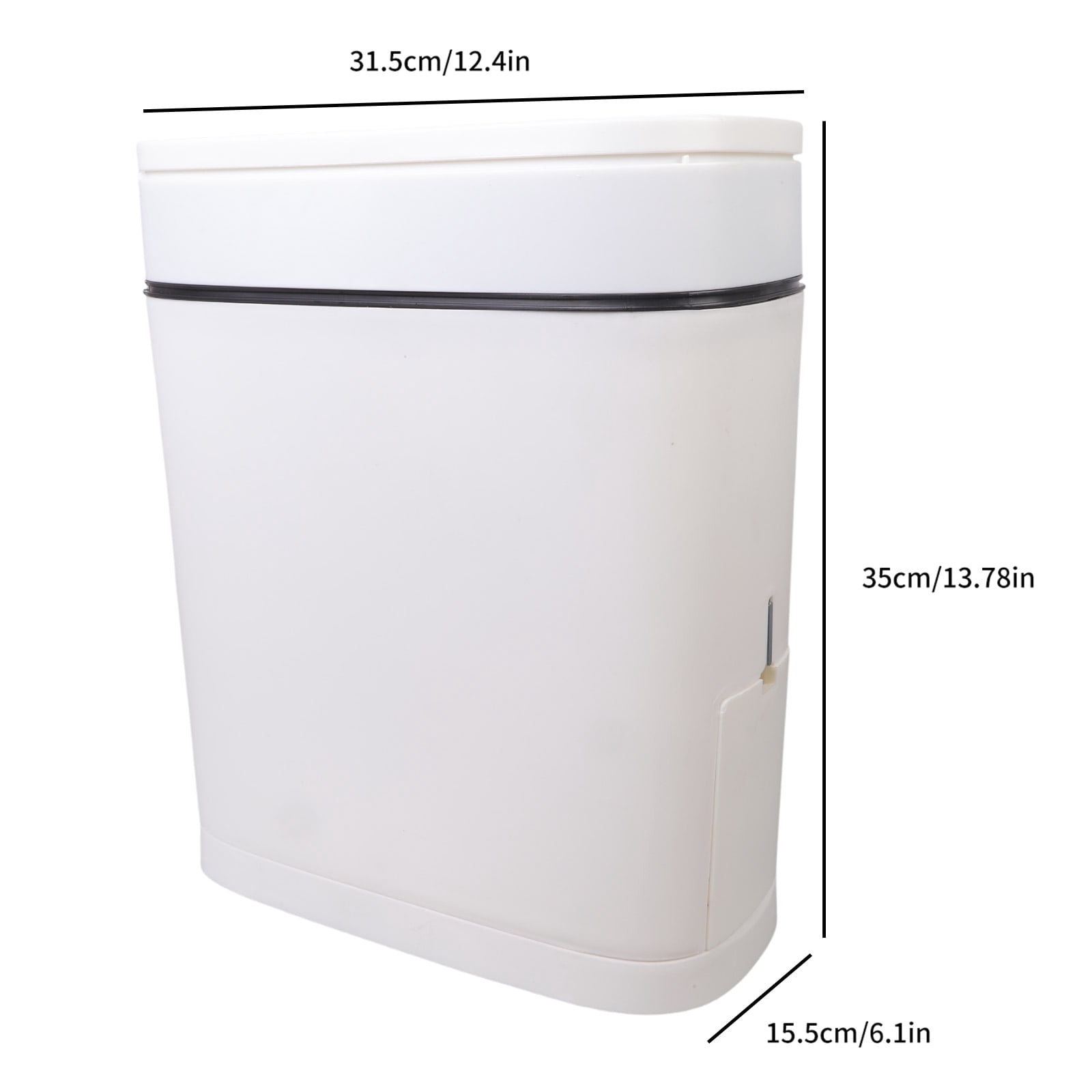 Giaone Sleekly 14L Bathroom Waste Container Trash Can With Attached Toilet Brush