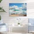thumbnail image 2 of Designart "Sunkissed Beach by the Coastal Ocean III" Landscapes Metal Wall Art Prints, 2 of 5