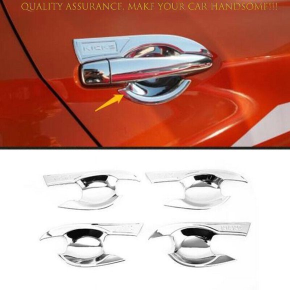 for Nissan Kicks 2018 - 2024 ABS Chrome Outer Door Bowl Molding Cover Trim -