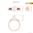 thumbnail image 5 of Angara South Sea Cultured Pearl Ring with Rubies in 14K Rose Gold for Women | June Birthstone Jewelry for Her, 5 of 8