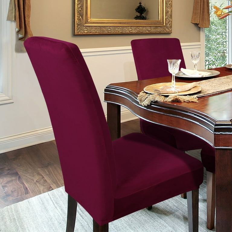 Burgundy spandex best sale chair covers