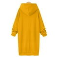 thumbnail image 4 of BADHUB Hoodie Dress for Women Split Hem Solid Color Hoodies Pullover Dress Long Sleeve Drawstring Sweatshirts Hoodies Yellow,L, 4 of 7