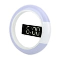 thumbnail image 3 of Reloj de pared LED de estilo moderno e innovador para decoración del hogar con alarma, temperatura y luz, color blanco., 3 of 14