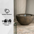 thumbnail image 6 of "X-Brand Tranquil Elegance 19.8"" Round Polyresin Indoor/Outdoor Sphere Water Fountain with LED Light, Bronze", 6 of 8