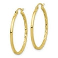 thumbnail image 3 of 10k Yellow Gold 1.5x30mm Sparkle-Cut Hoop Earrings - 1.4 Grams - Measures 33x31mm Wide 1.5mm Thick, 3 of 3