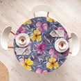 thumbnail image 4 of Ambesonne Vintage Fitted Round Tablecloth, Watercolor Fashion Flora, 56"- 60" Diameter, Dark Coral and Soft Pink, 4 of 5