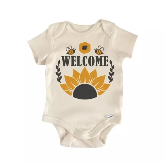 Welcome Honey Bee Baby Boy Girl Clothes Infant Bodysuit Cute Newborn Cute Baby Onesie, BABY BODYSUIT LAT 4424