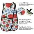 thumbnail image 2 of Yayeee Double Oven Mitt Kitchen Heat Resistant Baking 35" x7" Quilted Glove, Vibrant Strawberries, 2 of 6