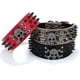 thumbnail image 4 of Leather 3 Row Bullet Rivets Studded Leather Skull Cool for Medium Large Dog CollarS-black, 4 of 5