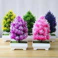 thumbnail image 3 of SPRING PARK 1Pc Artificial Bonsai Simulation Potted Lifelike Plants Topiary Pine Tree Home Decor, 3 of 7