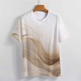 thumbnail image 3 of Marble Blue Greene Purple And Gold Stripes Women's T-Shirt Short Sleeve T Shirts Tops Tee Ladies Loose T, 3 of 6