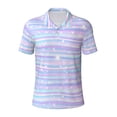 thumbnail image 2 of Daiia Striped Gradient Pattern Men’s Polo Shirts,Solid Deck Shirt,Classic Fit, Breathable Cotton Polo for Casual and Sport Wear-Small, 2 of 9