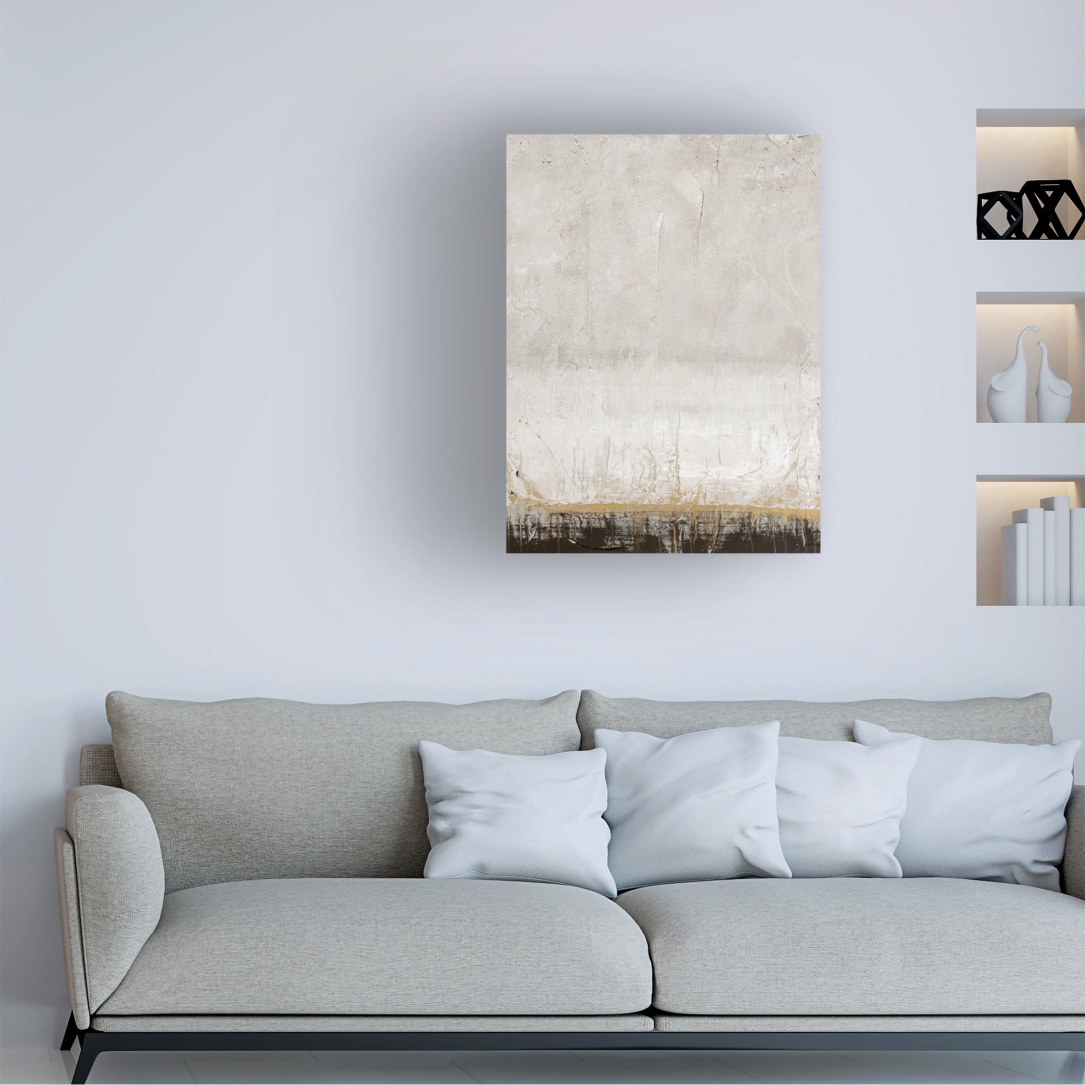 Canvas Wall Art - Design Fabrikken 'Golden Line' Wall Art for Living Room, Bedroom, or Office Décor by Trademark Fine Art - 35 x 47 Inches