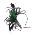 thumbnail image 4 of CXHEGBEJ Fascinators Hat for Women Bride Tea Party Pull On Headband Kentucky Derby Wedding Flower Cocktail Mesh Feathers Hair Clip Headdress Green, 4 of 4