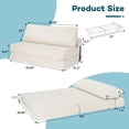 thumbnail image 5 of Hommpa Folding Sofa Bed Foldable Couch Bed Convertible Futon Chair with High Density Foam Filling with Pillow, Comfort Chair Bed for Living Room for Holiday Festival, Beige, Queen, 5 of 9