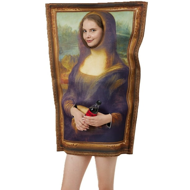 Disfraz de Mona Lisa para adultos, mono de esponja Unisex, divertido, clásico, para Halloween, Carnaval, fiesta de disfraces