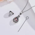 thumbnail image 5 of 925 Sterling Silver Butterfly Urn Necklace for Ashes - Teardrop Red Crystal Cremation Jewelry for Women - Vintage Memorial Keepsake Pendant with 22+2" Chain, 5 of 10